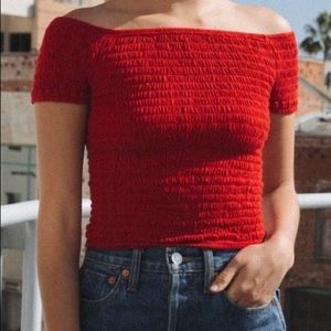 Brandy Melville Charlene Red Crop Top
